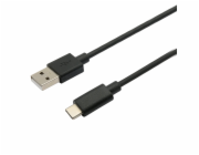 C-TECH kabel USB 2.0 AM na USB-C (AM/CM), 2m, černý
