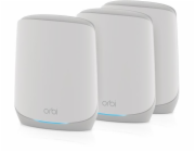 NETGEAR Orbi RBK763S - Systém WiFi - (router, 2 extendery) - až 7500 čtverečních stop - mesh 1GbE - Wi-Fi 6 - Tri-Band