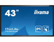 iiyama ProLite T4362AS-B1 - 43" Třída úhlopříčky (42.5" zobrazitelný) displej LCD s LED podsvícením - interaktivní digital signage - s dotyková obrazovka (multi touch) - Android - 4K UHD (2160p) 3840 