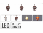 Vánoční LED řetěz borová šiška 0,9 m, 10 LED teplá bílá