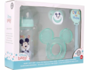 Mickey Mouse Mickey Mouse - Dětská sada (240 ml lahvička s dudlíkem, anatomický dudlík, kousátko, držák na kousátko) (Cool)