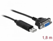 Delock - Sériový kabel - USB (M) do DB-9 (F) - 1.8 m - černá