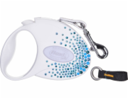 FLEXI Glam Splash Ocean with Swarovski crystals S - Dog Retractable lead - 3 m - white