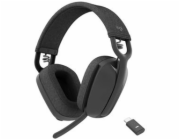 Logitech Zone Vibe Wireless - Náhlavní souprava - plná velikost - Bluetooth - bezdrátový - UBS-C přes adaptér Bluetooth - grafit - certifikováno pro Microsoft Teams