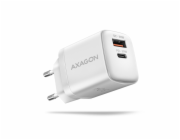 AXAGON ACU-PQ30W, Sil nabíječka do sítě 30W, 2x port (USB-A + USB-C), PD3.0/PPS/QC4+/SFC/AFC/Apple, bílá