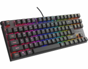 Genesis herní mechanická klávesnice THOR 303/TKL/RGB/Outemu Peach Silent/Drátová USB/US layout/Černá