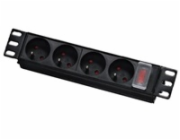 10" rozvodný panel LEXI-Net 4x230V, vypínač, indikátor napětí, kabel 1,8m, 1U