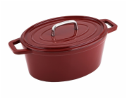 Pekáč s poklicí litinový oválný se smaltovaným povrchem ALPEN 31 x 23 cm červená CS-078126