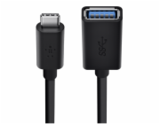Belkin USB 3.0 Buchse 5GBit/s USB-C na USB-A 14 cm cerna
