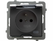 Ospel As IP44 single socket stříbrná