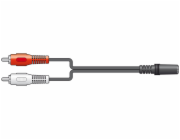 AV:link redukce 2x RCA samec - 1x Jack 3.5mm stereo samice, 0.2m