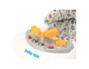 Dětské chodítko Baby Mix s volantem a silikonovými kolečky šedé