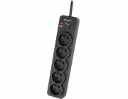 Tracer PowerGuard Pro 1,8 m černý napájecí pás (5 zásuvek, 5 přepínač)