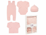4-dílná kojenecká soupravička do porodnice New Baby I AM růžová