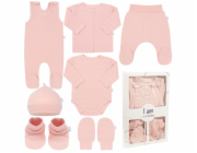 New Baby 7-dílná kojenecká soupravička do porodnice I AM růžová Růžová