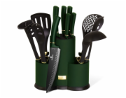 BERLINGERHAUS Sada nožů a kuchyňského náčiní ve stojanu 12 ks Emerald Collection BH-6250