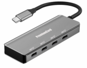 PREMIUMCORD Hub USB-C na 4x USB 3.2 Typ-C, 5G SuperSpeed, Aluminum