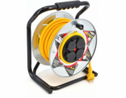 AWTools prodlužovací kabel kovový buben žlutý Heavy Duty 50m 3x2,5mm 16A, 3680W, IP44 (AW70265)