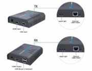 PREMIUMCORD HDMI KVM extender s USB na 120m přes jeden kabel Cat5/6, bez zpoždění