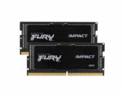 Kingston FURY Impact - DDR5 - sada - 32 GB: 2 x 16 GB - SO-DIMM 262 pinů - 3000 MHz / PC5-48000 - CL38 - 1.35 V - bez vyrovnávací paměti - on-die ECC - černá