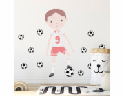 Samolepka na zeď Fotbalista červená
