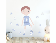 Samolepka na zeď Fotbalista modrá