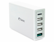 FANTEC QC3-A51 Quick Charge 3.0 40W 5 USB Ports white