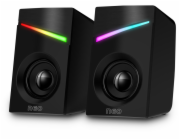 CONNECT IT NEO PC reproduktory 2.0, 3W, RGB podsvícení, 3,5mm jack+ USB, ČERNÉ