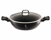 Pánev WOK s poklicí a mramorovým povrchem 30 cm Black Silver Collection BH-7113