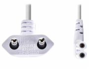 NEDIS napájecí kabel pro adaptéry/ Euro zástrčka - konektor IEC-320-C7/ úhlový-úhlový/ dvoulinka/ bílý/ bulk/ 3m