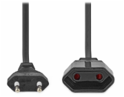 NEDIS napájecí kabel pro adaptéry/ Euro zástrčka - Euro zásuvka/ přímý-přímý/ dvoulinka/ černý/ bulk/ 2m