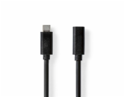 Nedis CCGL64010BK10 NEDIS prodlužovací kabel USB 3.2 Gen 1/ USB-C zástrčka - USB-C zásuvka/ kulatý/ černý/ bulk/ 1m