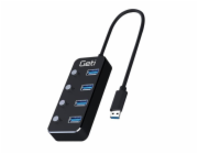 Geti USB rozbočovač 4x USB-A 3.0 GUH4AS se spínači