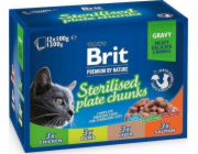 BRIT Premium Cat Sterilised Plate - wet cat food - 12x100g