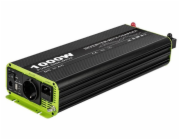 Kosun Měnič napětí výkon 1000W čistý sinus UPS DC12V/AC230V USB černo-zelený KOS1000-12 KOSUNPOWER UPS záložní zdroj s externí baterií 1000W, baterie 12V / AC230V čistý sinus