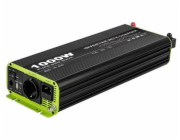 Kosun Měnič napětí výkon 1000W čistý sinus UPS DC24V/AC230V USB černo-zelený KOS1000-24 KOSUNPOWER UPS záložní zdroj s externí baterií 1000W, baterie 24V / AC230V čistý sinus