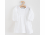 Kojenecké mušelínové šaty s dlouhým rukávem New Baby Elizabeth bílá