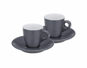 Hrnek na espresso s podšálkem sada 4 ks MATTIA šedá KL-12751