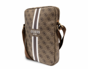 Guess PU 4G Printed Stripes Tablet Bag 10" Brown Guess Tablet bag je perfektní taška nejen pro Váš tablet úhlopříčkou displeje až 10", ale také pro věci, které běžně nosíte u sebe.