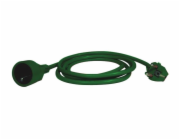 Prodlužovací kabel 5m / 1 zásuvka / zelený / PVC / 1mm2