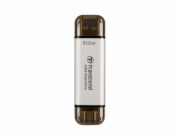 Transcend ESD310 - SSD - 512 GB - externí (přenosný) - USB 3.2 Gen 2x1 (USB-C konektor) - stříbrná