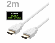 DELTACO Kabel HDMI 2.1 M/M 2m, 8K Ultra High, bílý