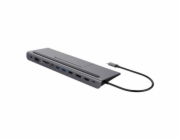 DELTACO USBC-DOCK2, Dokovací stanice USB-C 8v1