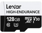 Lexar microSDHC 128GB LMSHGED128G-BCNNG Lexar paměťová karta 128GB High-Endurance microSDHC/microSDXC™ UHS-I card, (čtení/zápis:100/45MB/s) C10 A1 V30 U3
