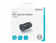 DELTACO USB-CAR124, Autonabíječka 2x USB 2.0, zda