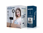 GEMBIRD selfie kampička LED ring s držákem telefonu, USB