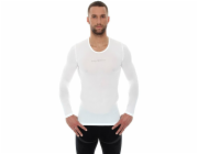 Brubeck Unisex tričko s dlouhým rukávem, bílé, velikost M (LS10850)