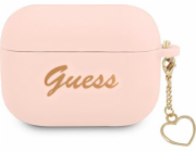Guess Guess Case GUAPLSCHSP Apple AirPods Pro růžové/růžové Silikonová srdcová kolekce