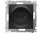 Kontakt-Simon Simon 54 Neuzemněná zásuvka se záslepkami (modul) 16A 250V šroubové svorky matná černá DG1Z.01/49