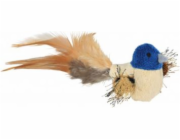 Hračka Trixie Bird s peřím a štětcem 8 cm